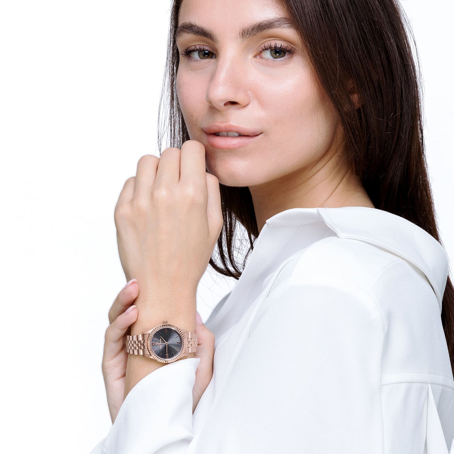 RELOJ DE SEÑORA CON CAJA DE ACERO ESFERA ROSA