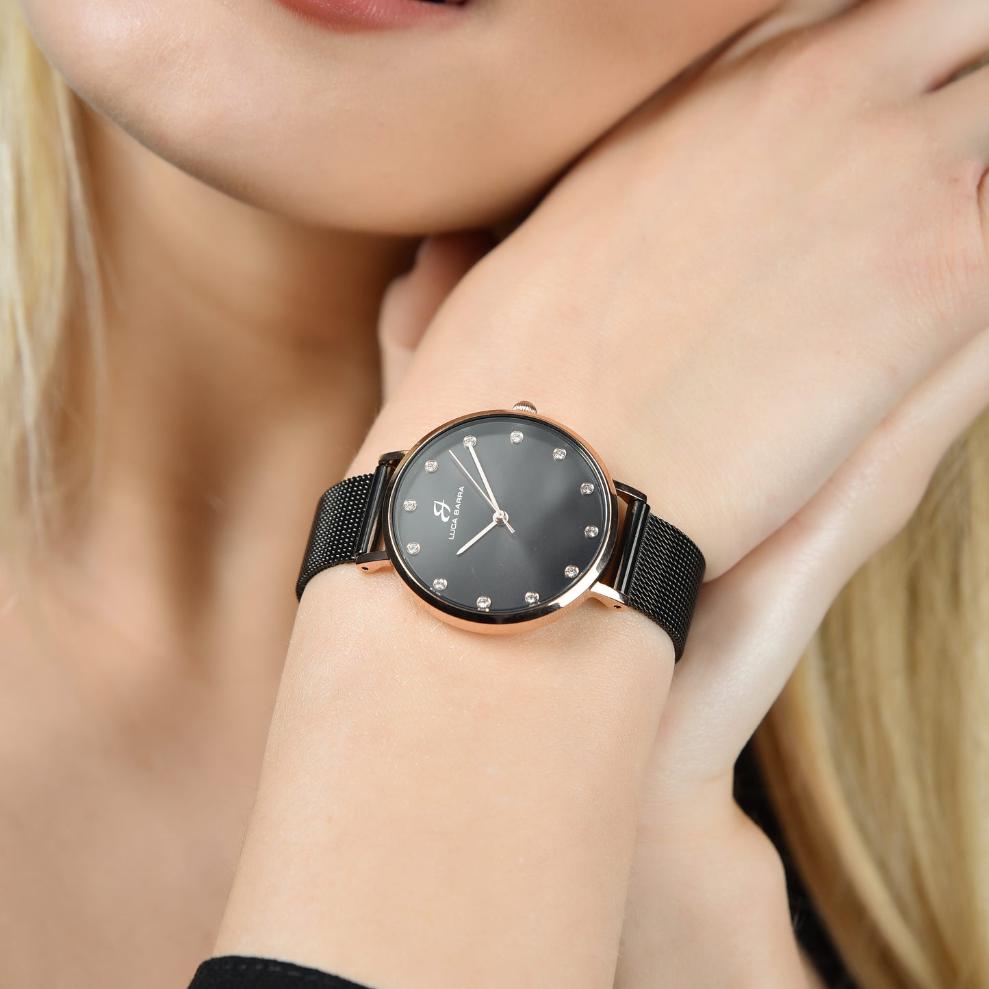 RELOJ DE MUJER CON CAJA DE ACERO ROSA