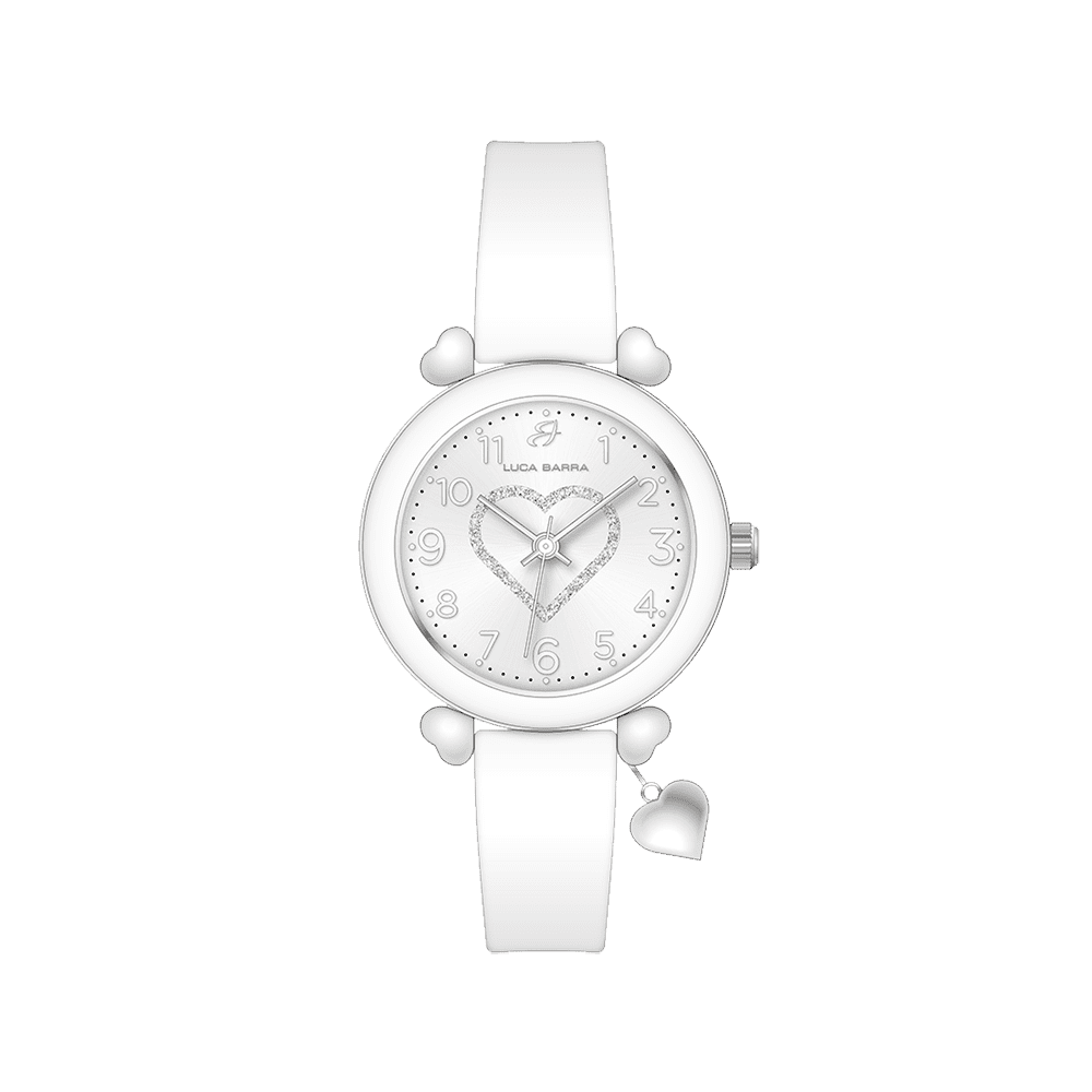 RELOJ DE SILICONA BLANCO PARA MUJER CON CORAZÓN