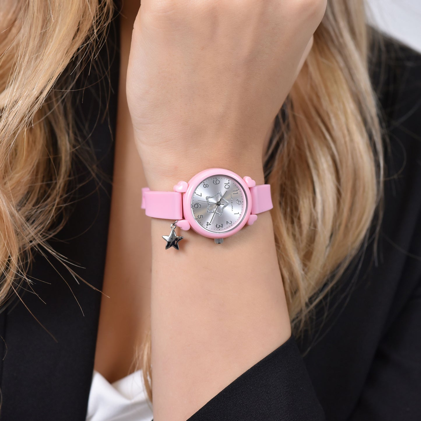 RELOJ DE SILICONA LILA Y ESTRELLA PARA MUJER