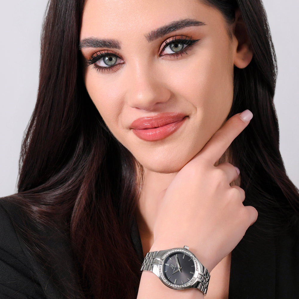 RELOJ SEÑORA ACERO ESFERA NEGRA