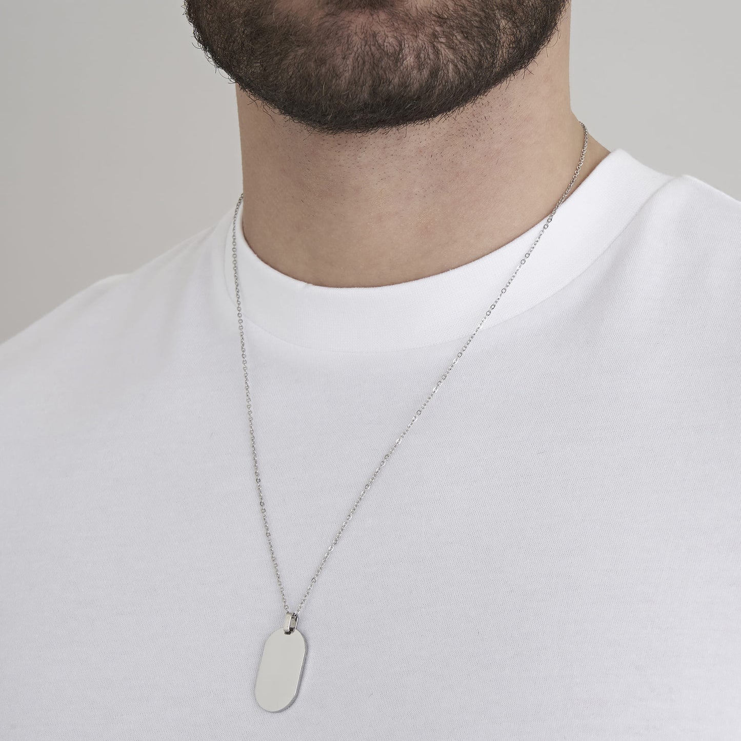 COLLAR DE ACERO PARA HOMBRE CON PLACA PERSONALIZABLE