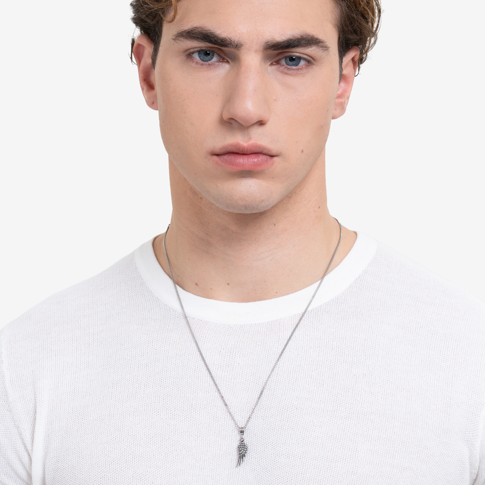 COLLANA UOMO IN ACCIAIO CON ALA