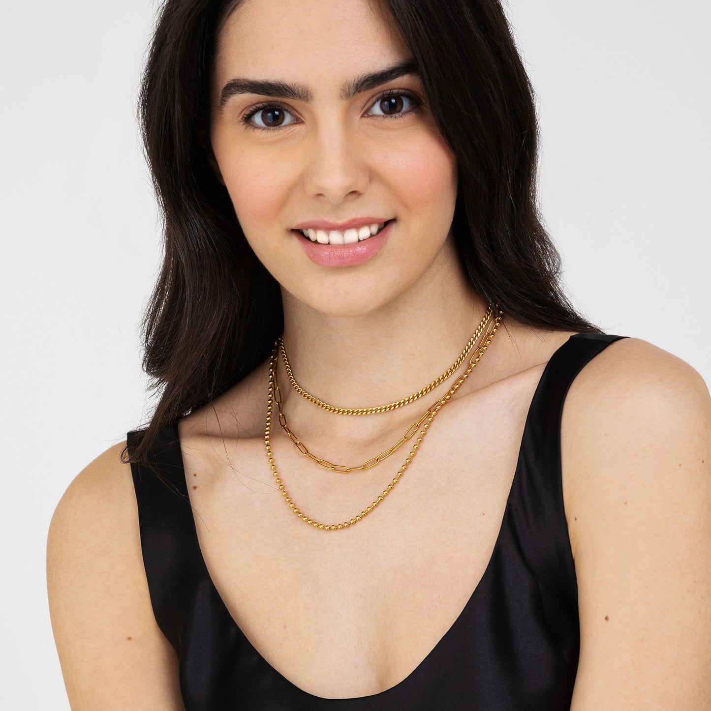 COLLAR DE VARIAS VUELTAS DE ACERO IP ORO