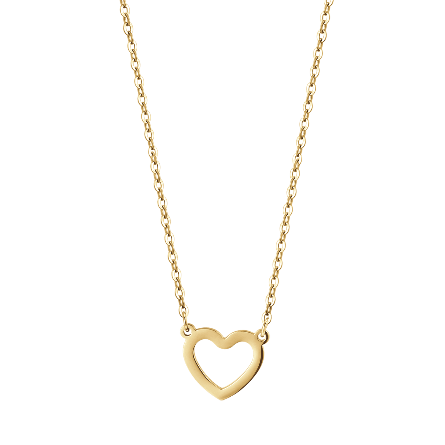 IP COLLAR DE ACERO DORADO PARA MUJER CON CORAZÓN DORADO