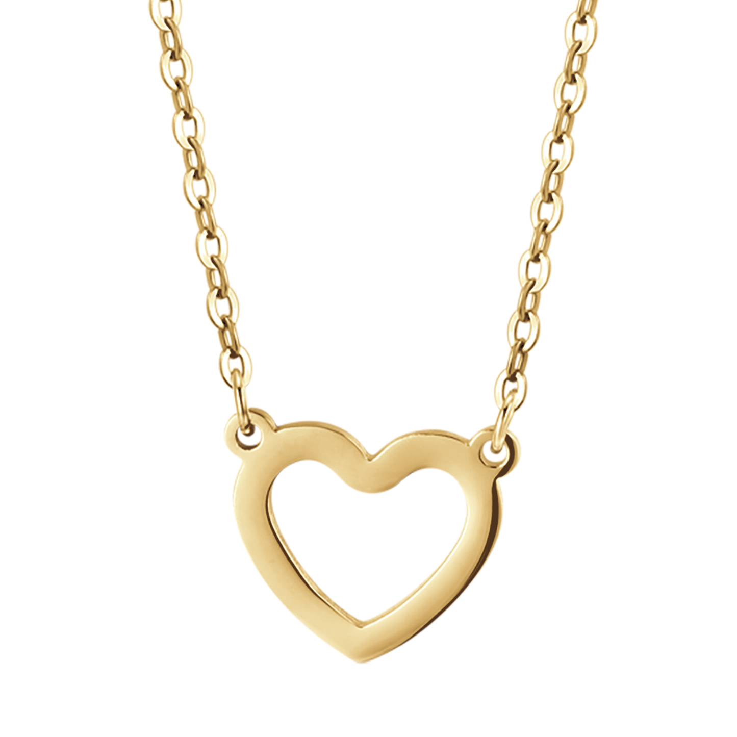 IP COLLAR DE ACERO DORADO PARA MUJER CON CORAZÓN DORADO