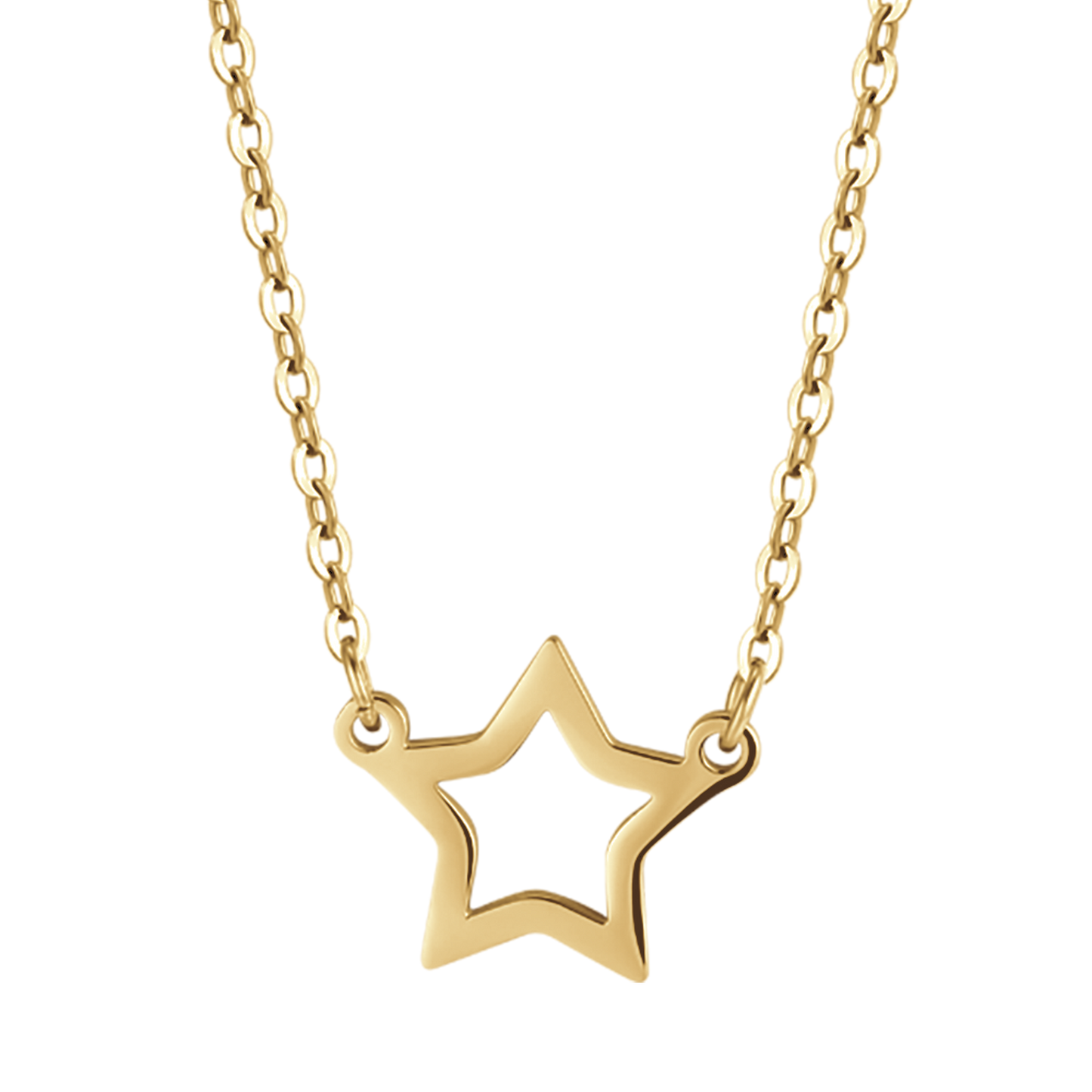 COLLAR DE ACERO IP DE MUJER CON ESTRELLA DE ORO