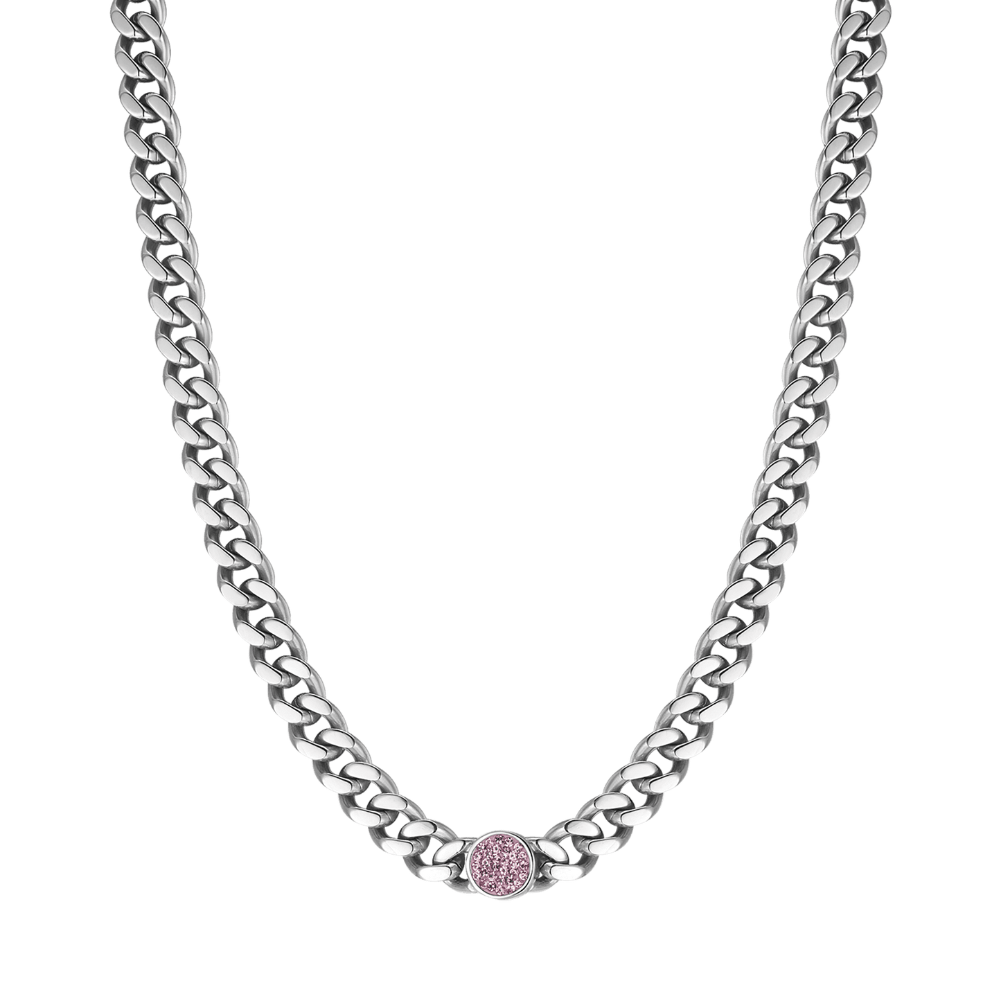 COLLAR DE ACERO PARA MUJER CON CRISTALES