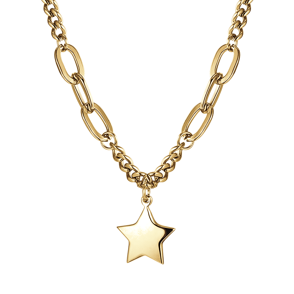 IP COLLAR DE ACERO DORADO PARA MUJER CON COLGANTE DE ESTRELLA
