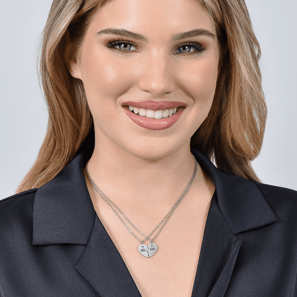 COLLAR PAREJA DE ACERO I LOVE YOU