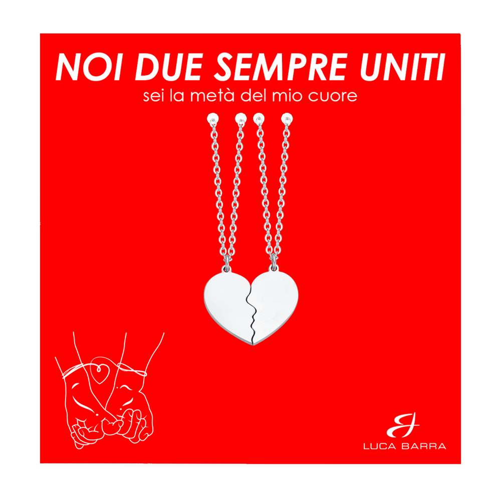 COLLAR DE PAREJA DE ACERO CON CORAZÓN