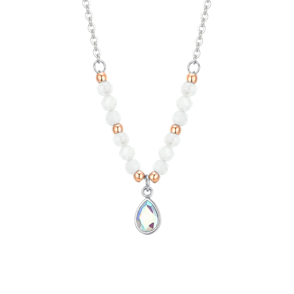 ÁGATA BLANCA COLLAR DE ACERO