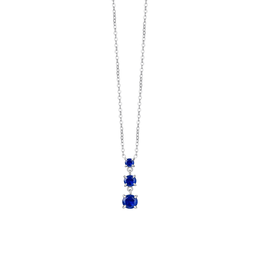 COLLANA DONNA IN ACCIAIO CON ZIRCONI BLU