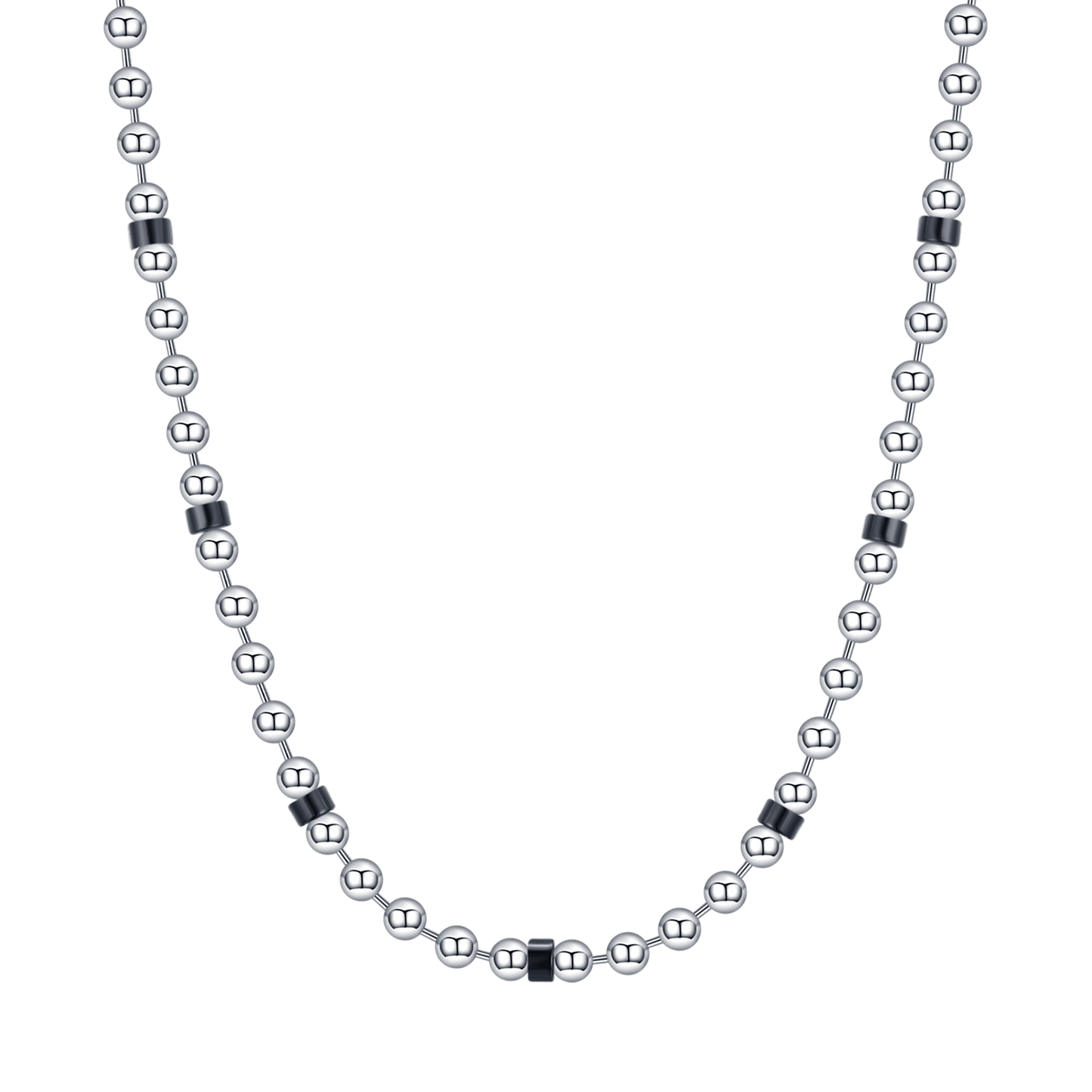 COLLAR DE ACERO PARA HOMBRES CON ELEMENTOS NEGROS