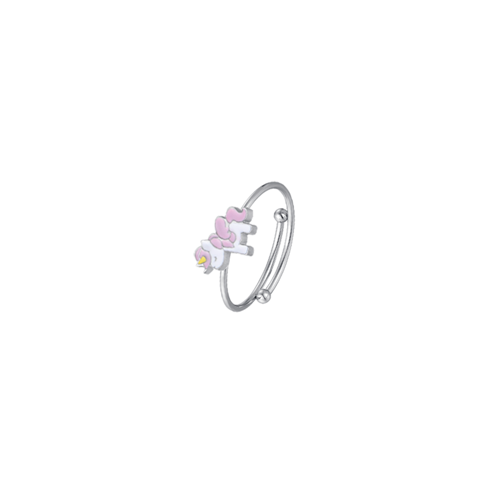 ANILLO DE NIÑA DE ACERO CON UNICORNIO