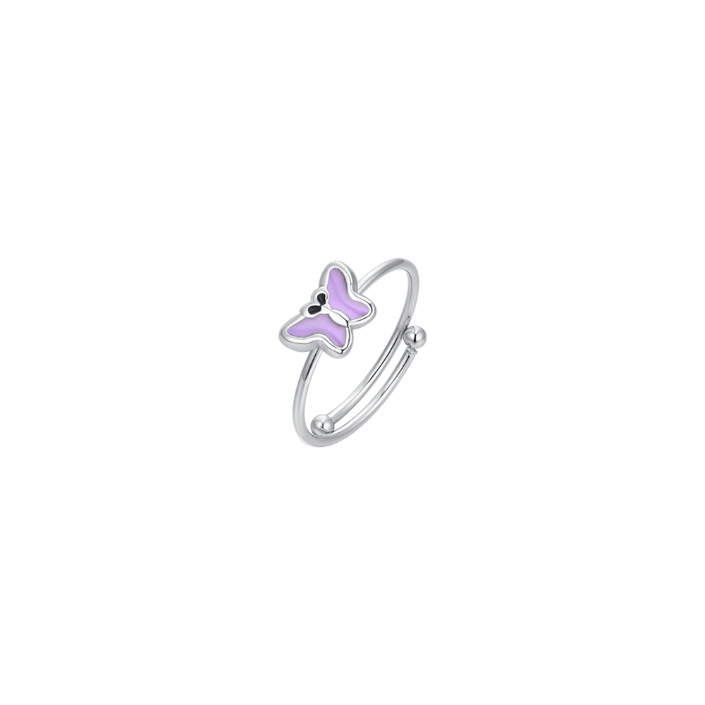 ANILLO NIÑA ACERO ESMALTADO VIOLETA
