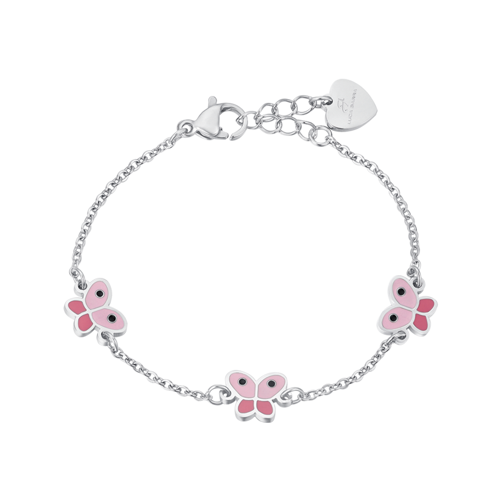 PULSERA DE ACERO PARA NIÑA CON MARIPOSAS