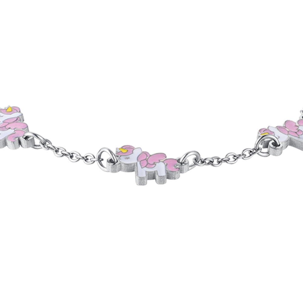 PULSERA DE ACERO PARA NIÑA CON UNICORNIOS