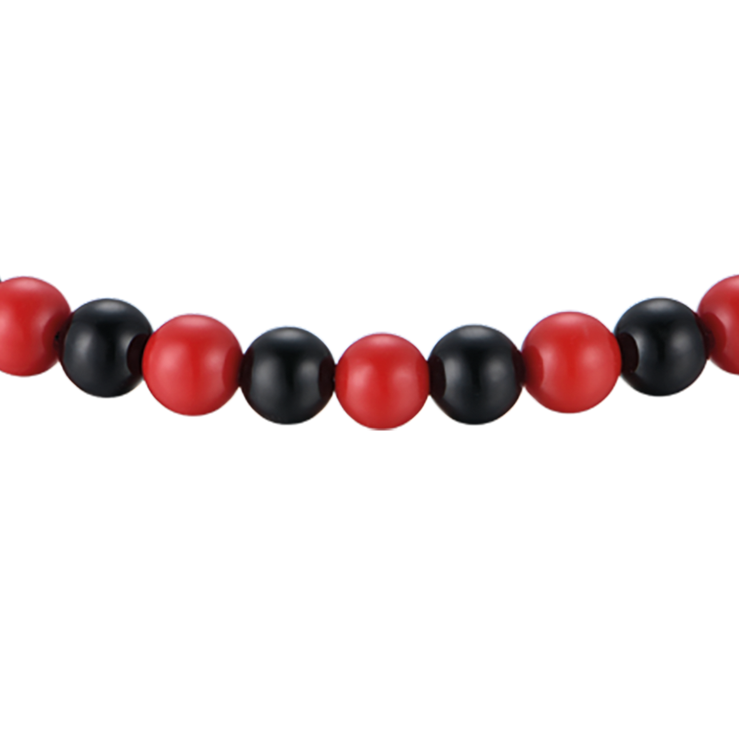 PULSERA DE ACERO PARA BEBÉ CON PIEDRAS ROJAS Y NEGRAS