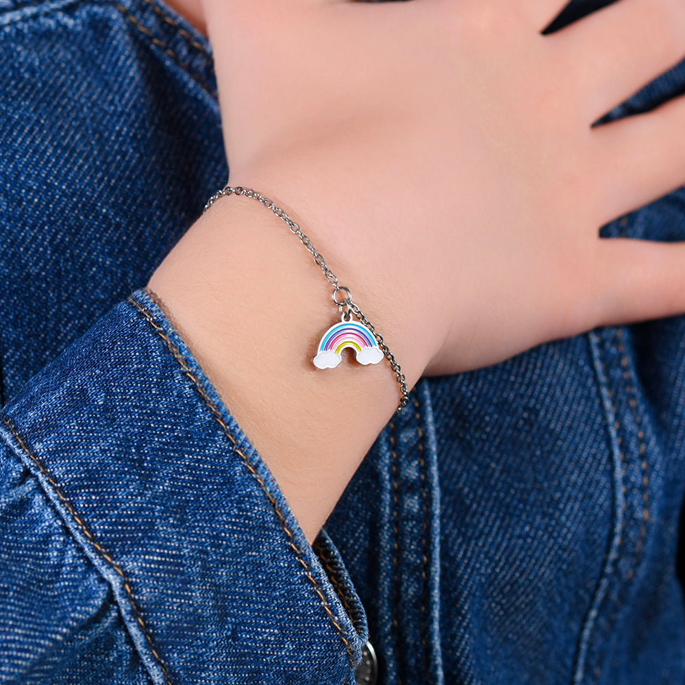 PULSERA ARCO IRIS ACERO NIÑA