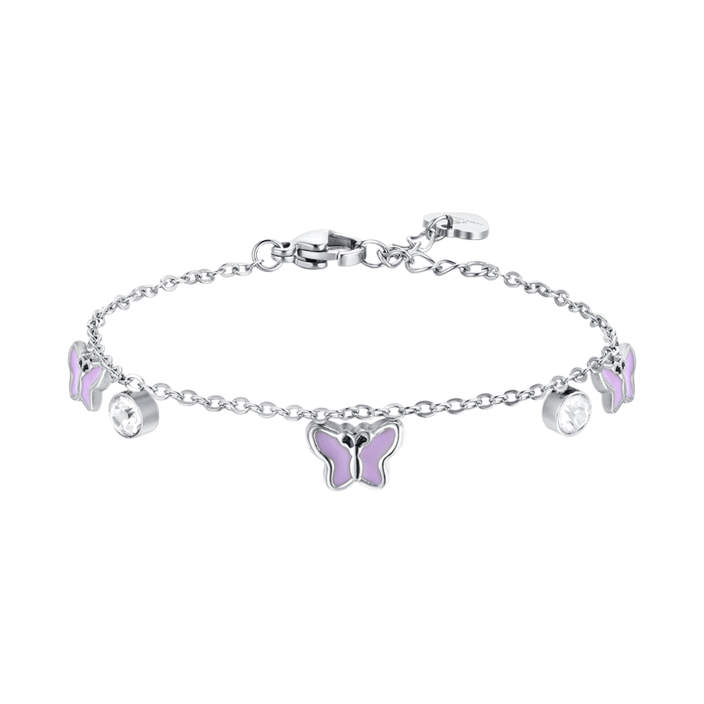 PULSERA NIÑA ACERO ESMALTADO VIOLETA