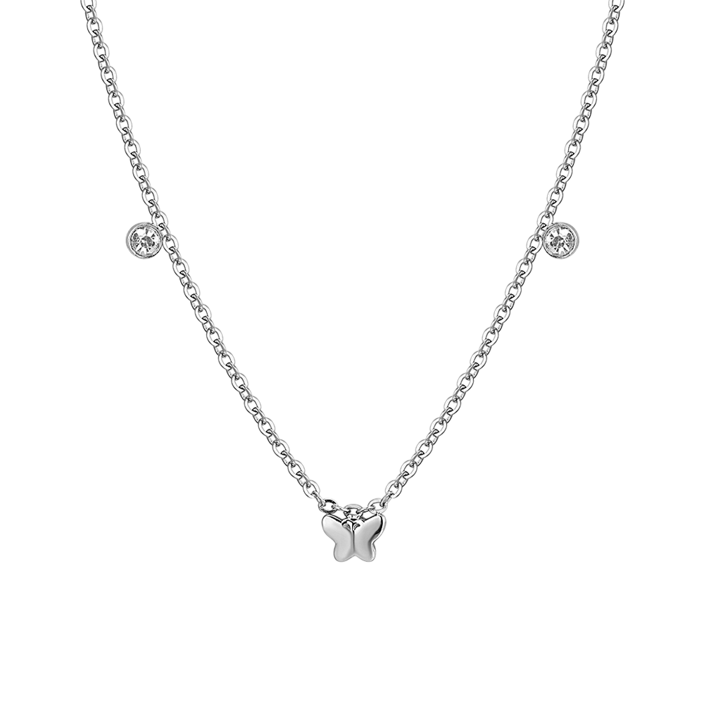 COLLAR DE ACERO PARA NIÑA CON MARIPOSAS