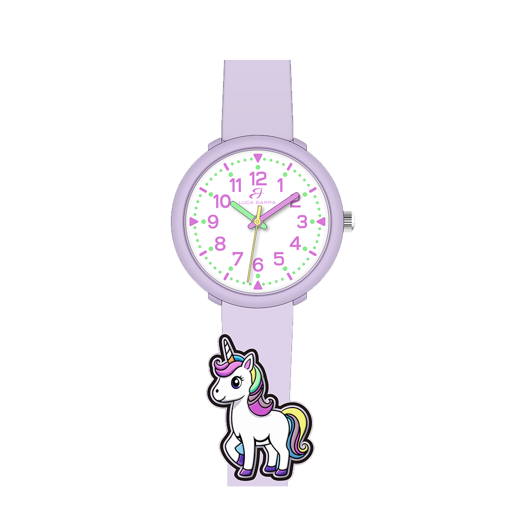 OROLOGIO BAMBINA LILLA CON UNICORNO