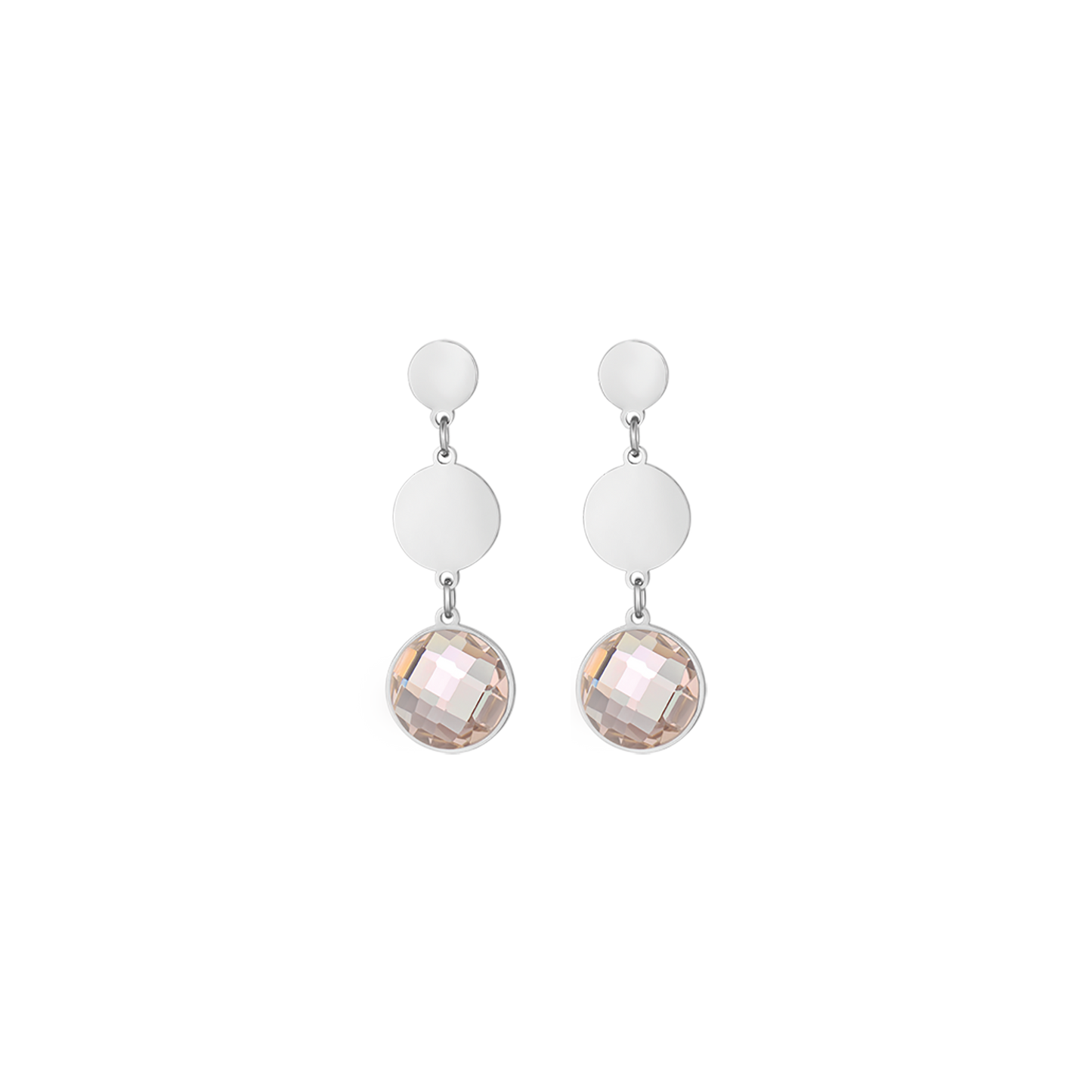 PENDIENTES DE ACERO CON PIEDRAS DE SOMBRA DORADAS