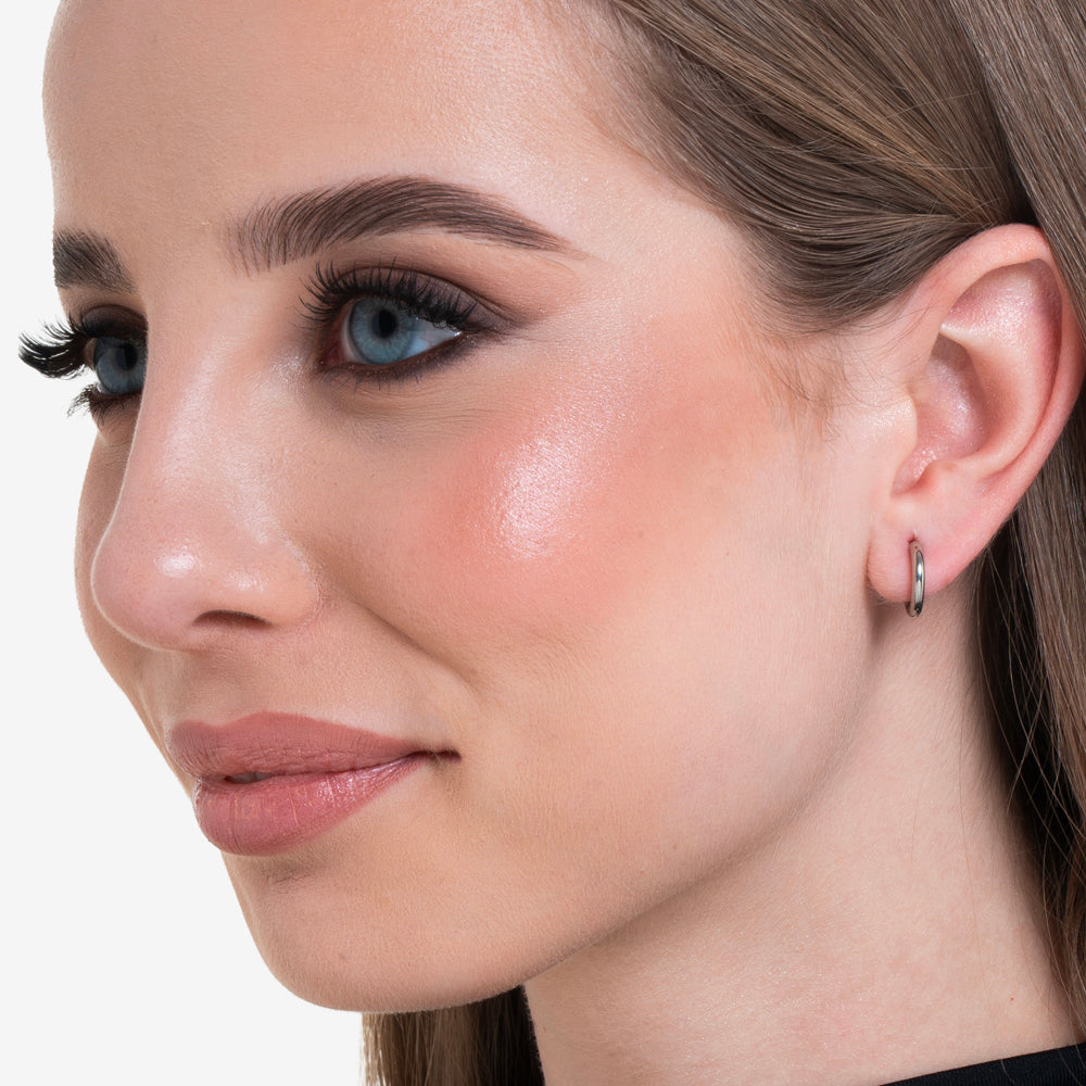 PENDIENTES DE ARO DE ACERO DE 12 MM PARA MUJER