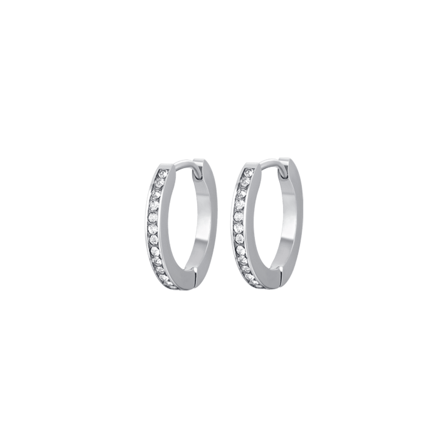 PENDIENTES DE ACERO PARA MUJER CON CRISTALES BLANCOS