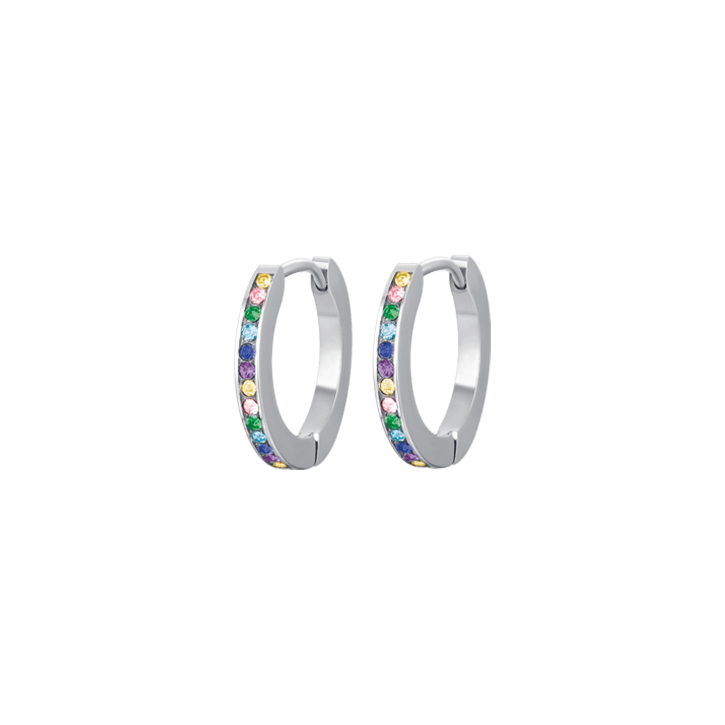 PENDIENTES DE ACERO PARA MUJER CON CRISTALES MULTICOLORES