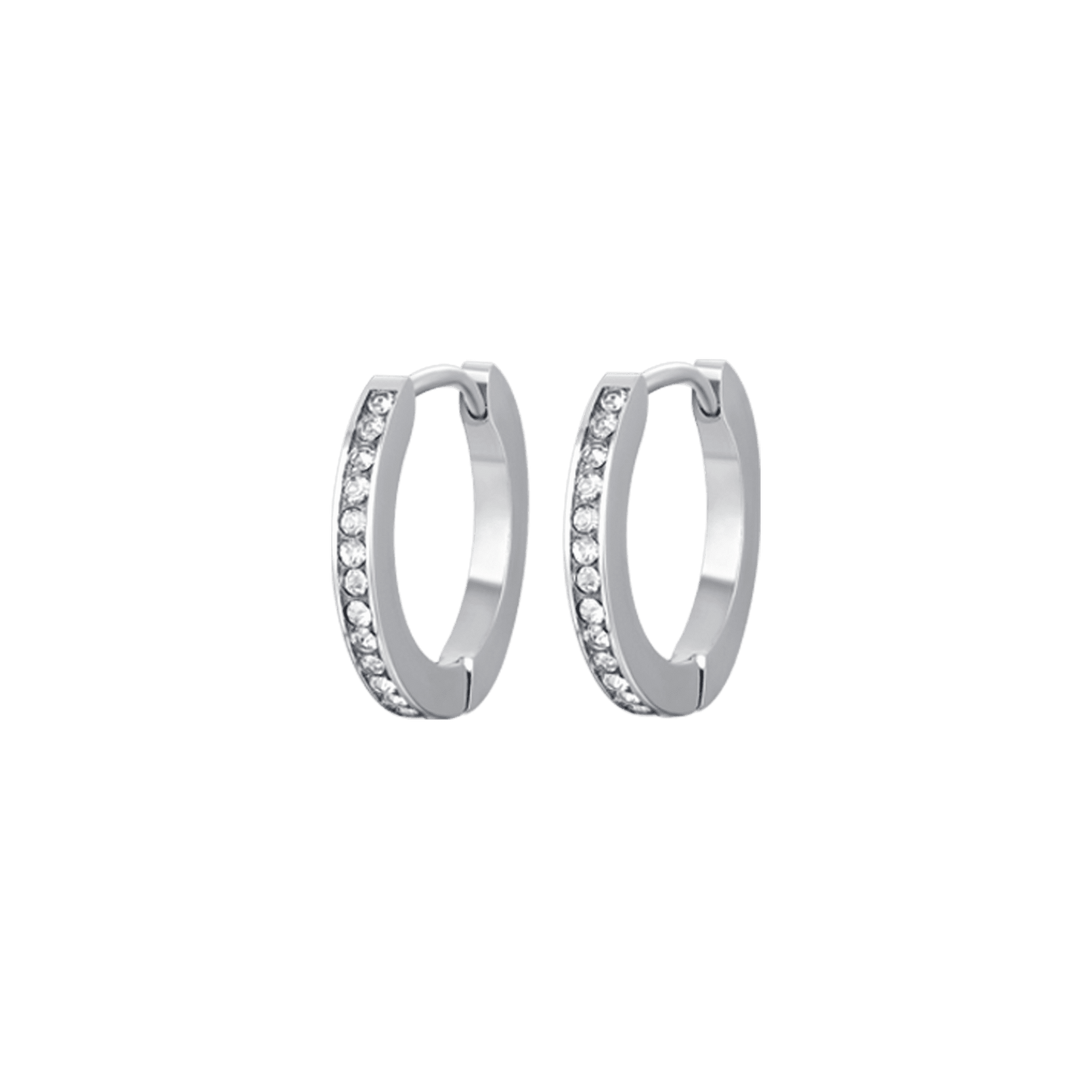 PENDIENTES DE ACERO PARA MUJER CON CRISTALES BLANCOS