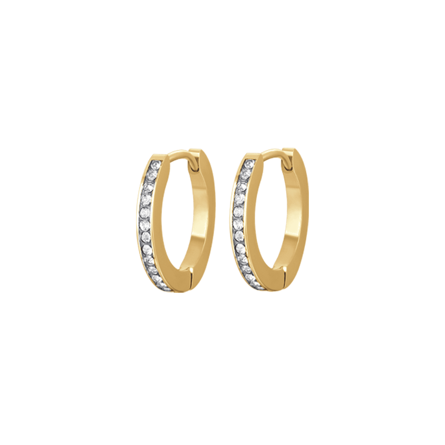 PENDIENTES DE ACERO IP DE MUJER CON CRISTALES BLANCOS