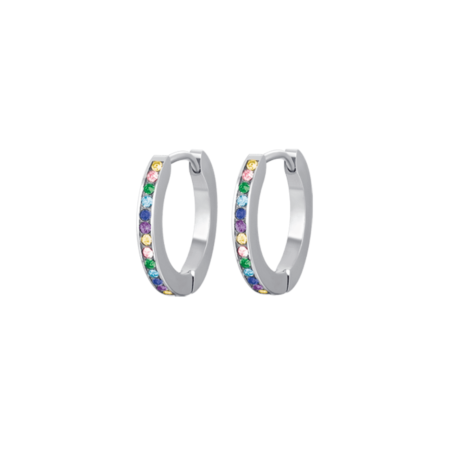 PENDIENTES DE ACERO PARA MUJER CON CRISTALES MULTICOLORES