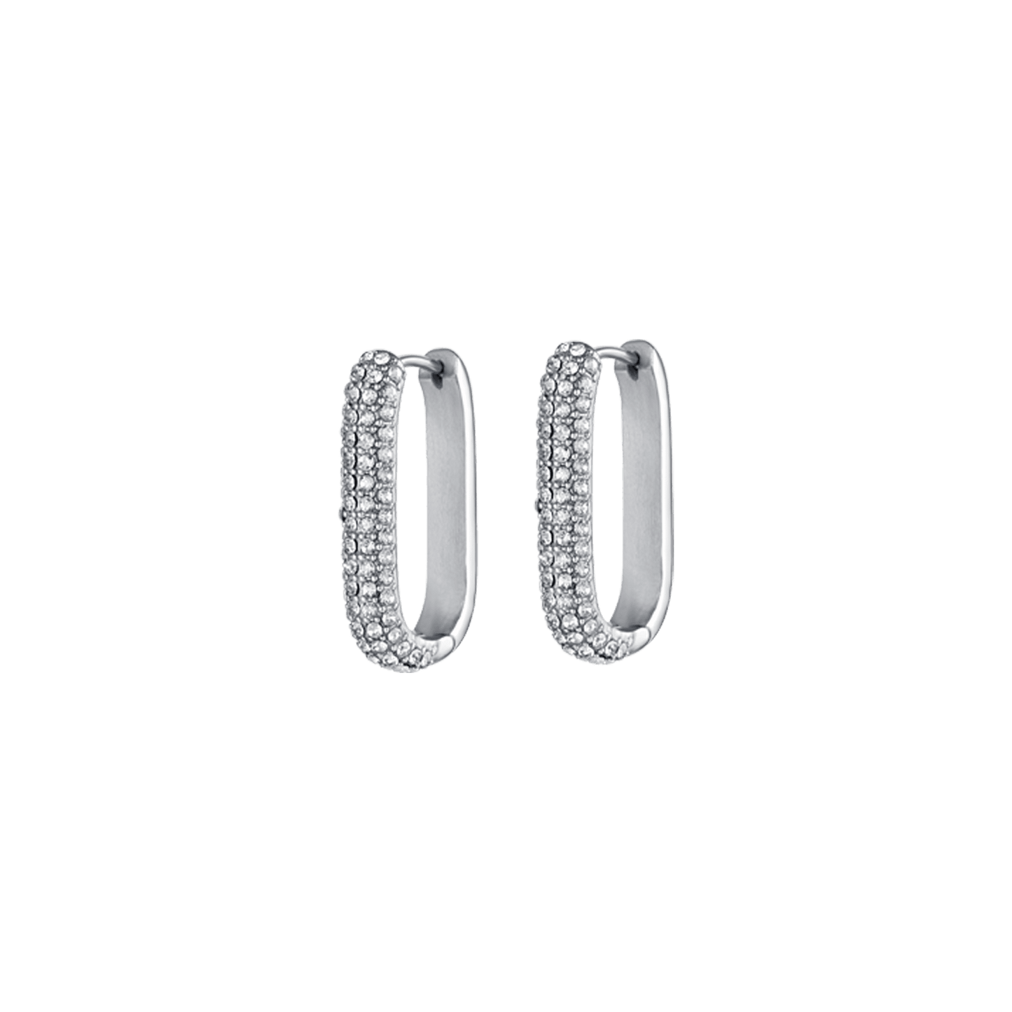 PENDIENTES DE ACERO PARA MUJER CON CRISTALES BLANCOS