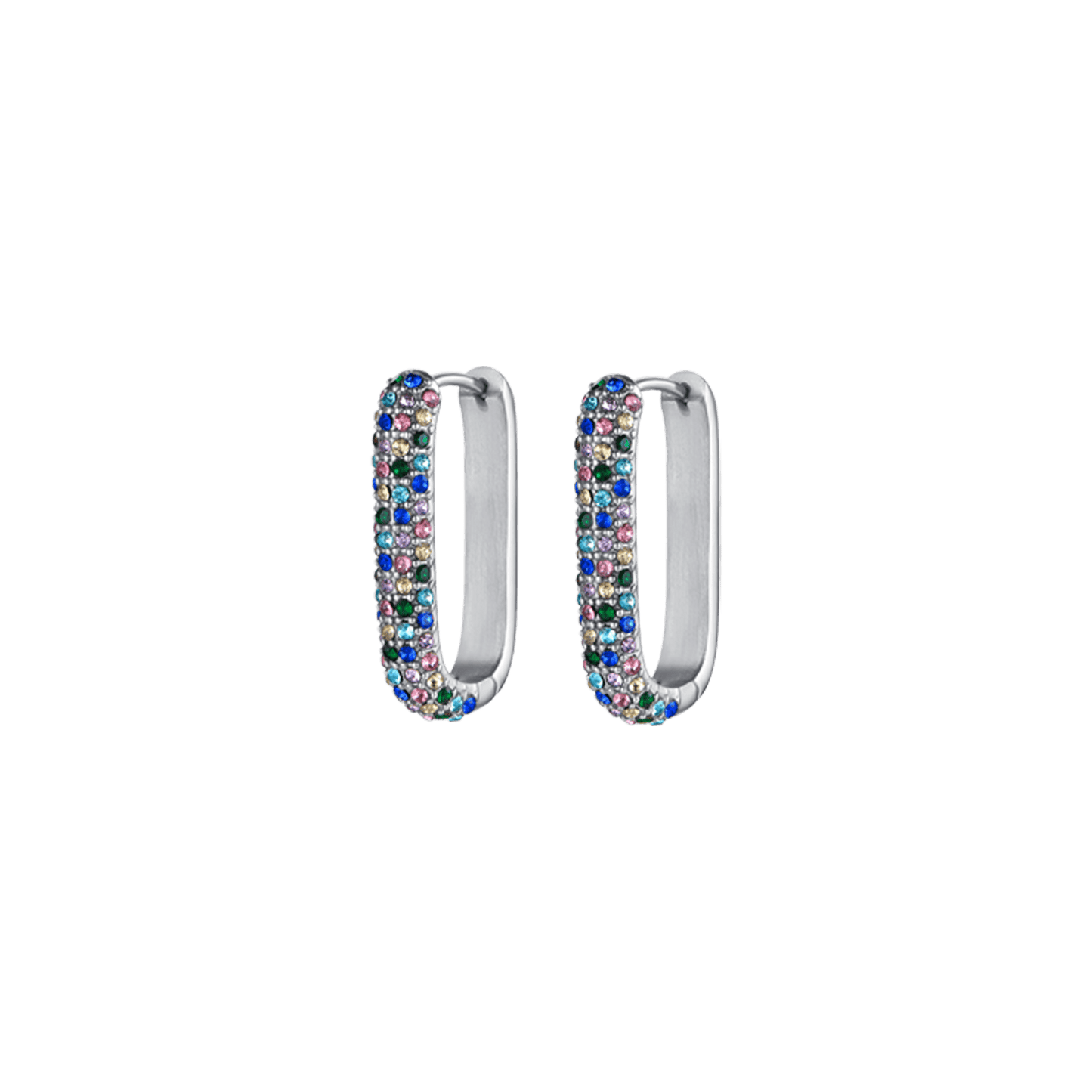 PENDIENTES DE ACERO PARA MUJER CON CRISTALES MULTICOLORES