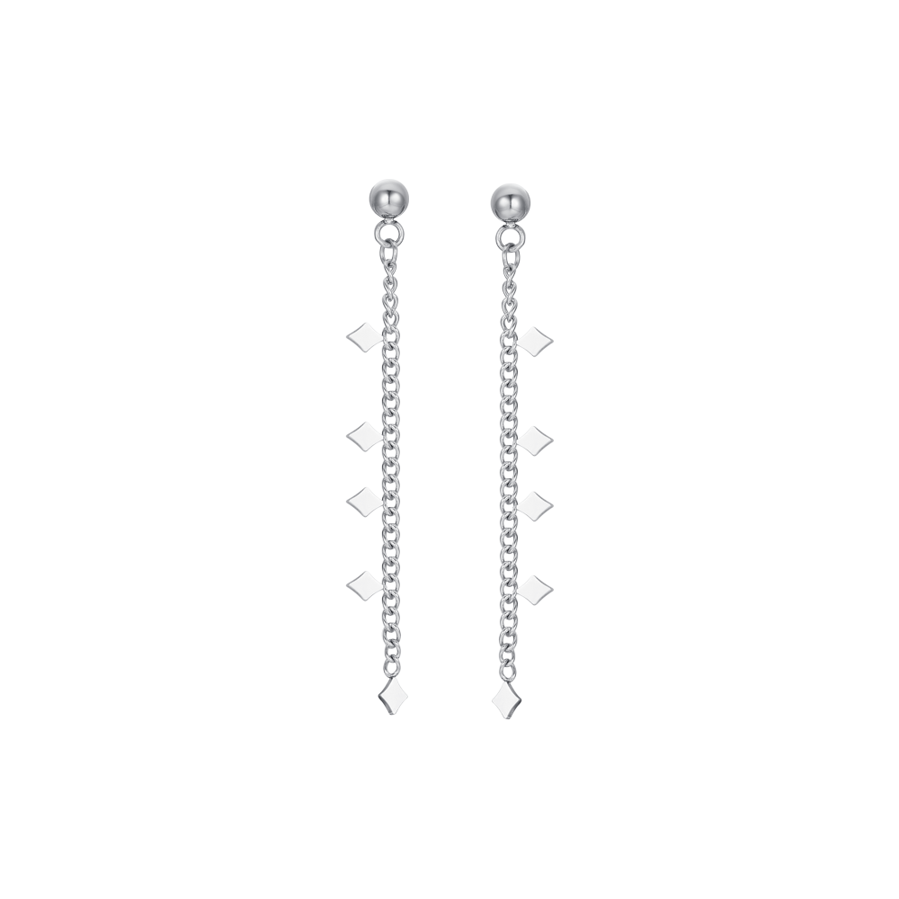 PENDIENTES DE ACERO PARA MUJER CON DIAMANTES