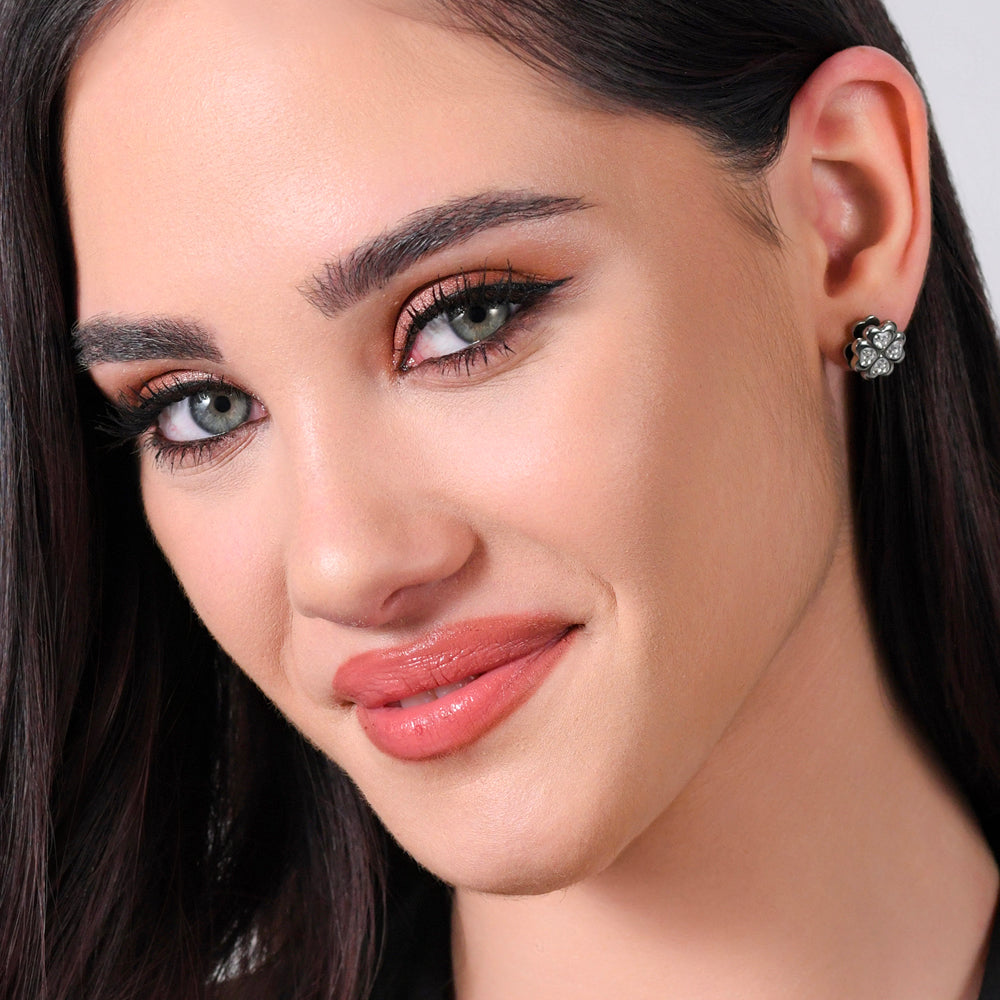 PENDIENTES DE TRÉBOL DE CUATRO HOJAS DE ACERO PARA MUJER