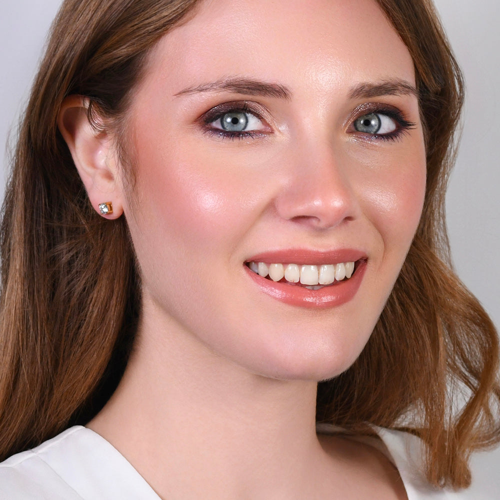 MONO ORECCHINO DONNA IN ACCIAIO IP GOLD CON ZIRCONE BIANCO