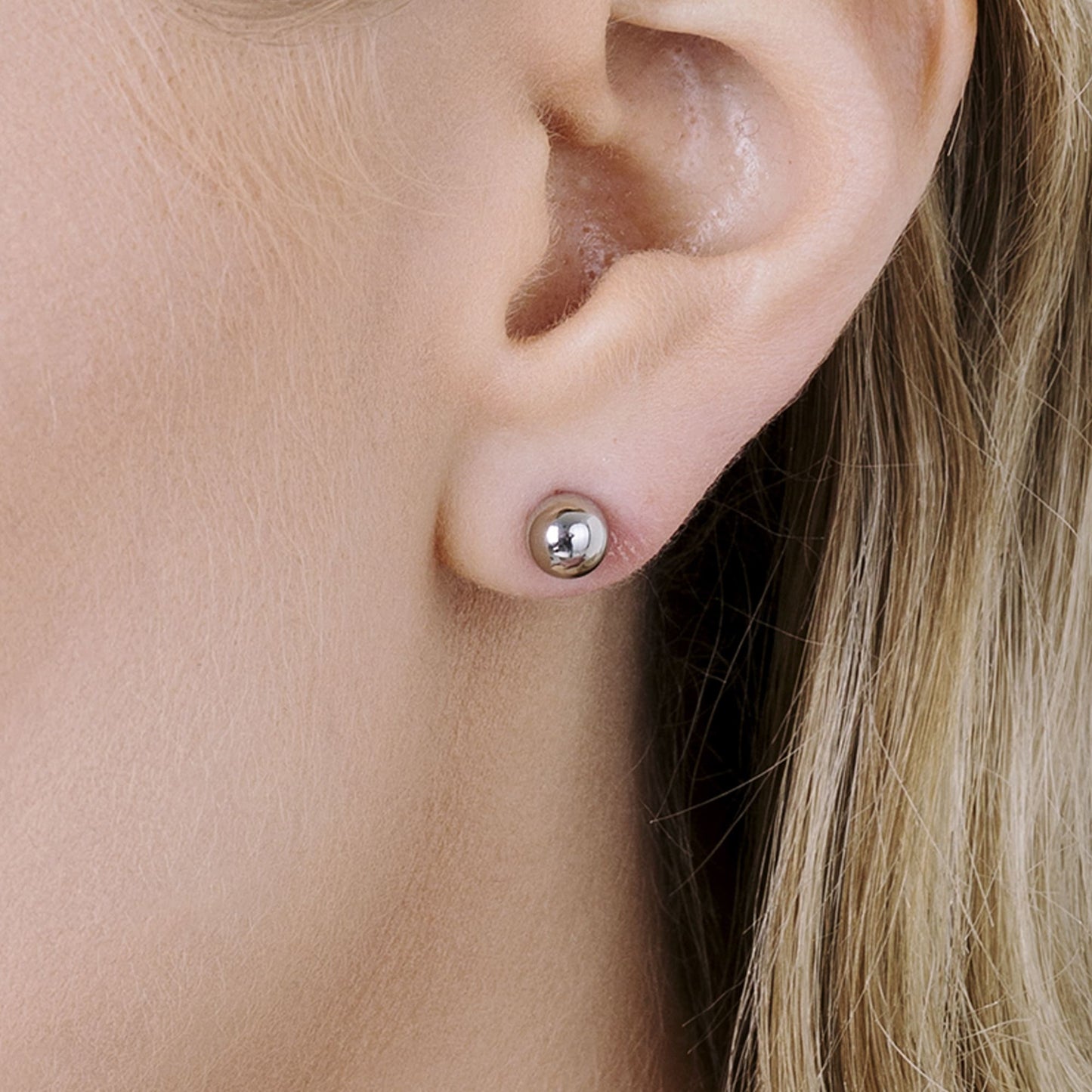 PENDIENTES DE ACERO PARA MUJER CON ESFERA