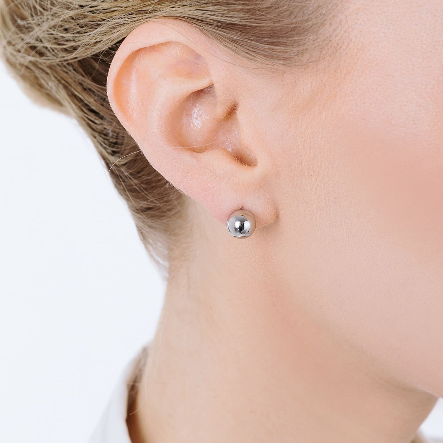 PENDIENTES DE ACERO PARA MUJER CON ESFERA