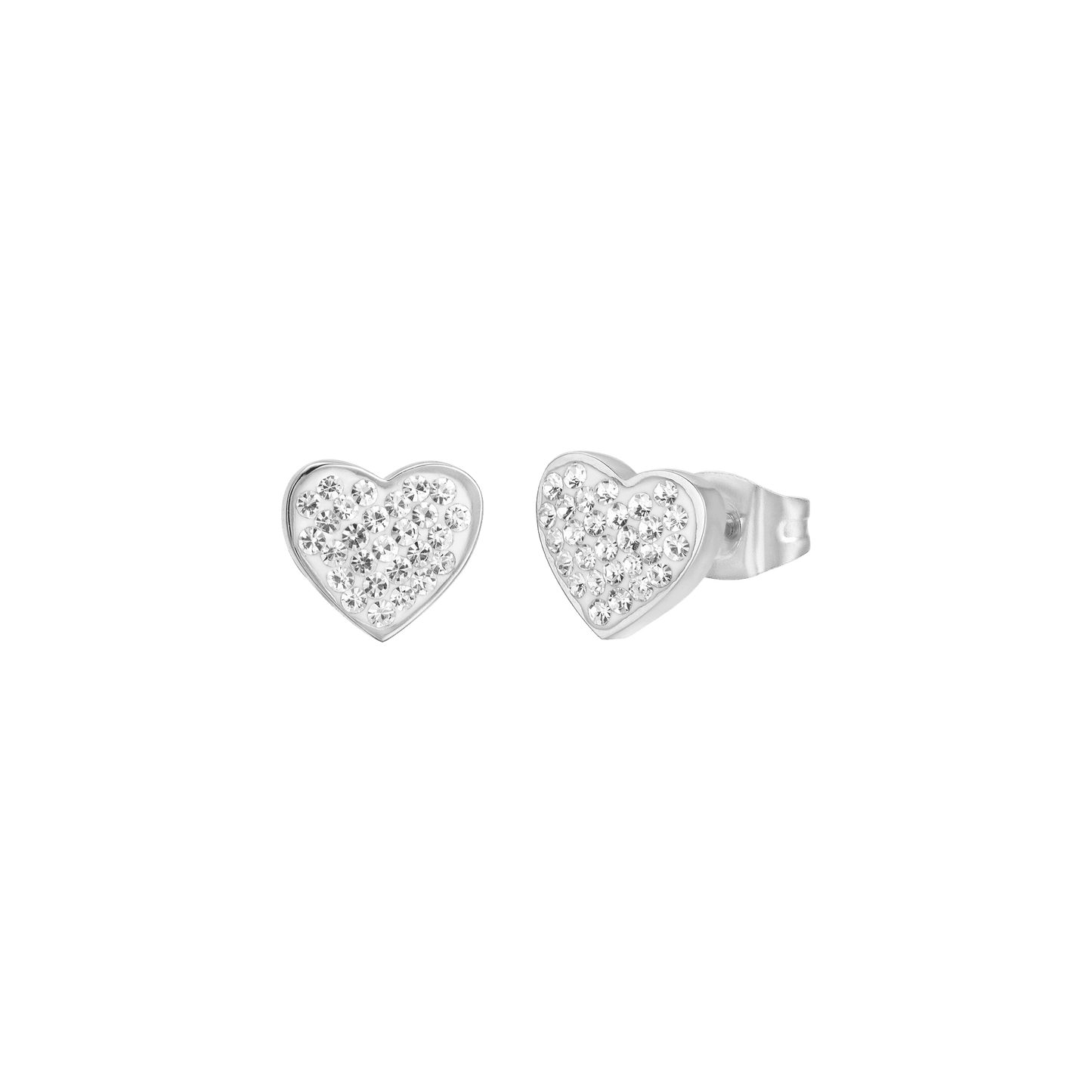 PENDIENTES DE ACERO PARA MUJER CON CORAZONES Y CRISTALES