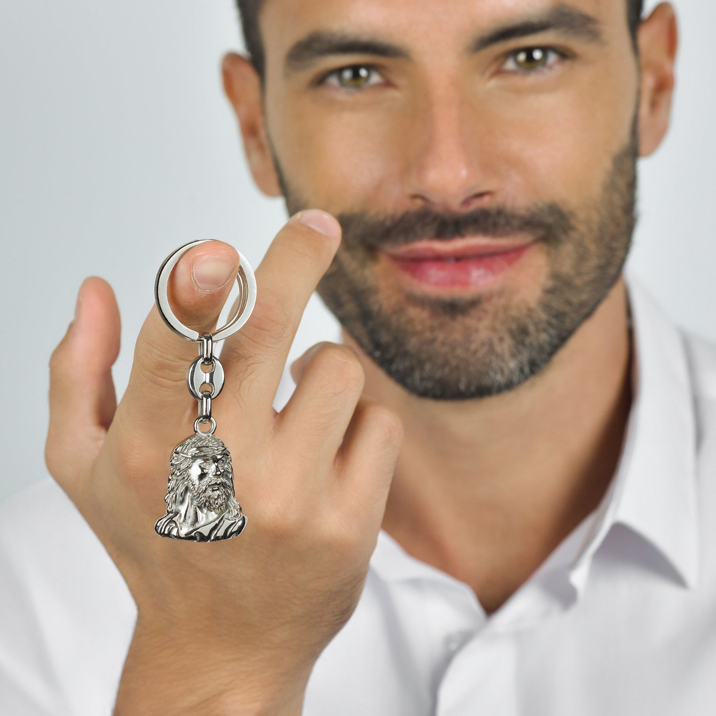 LLAVERO DE ACERO HOLY FACE