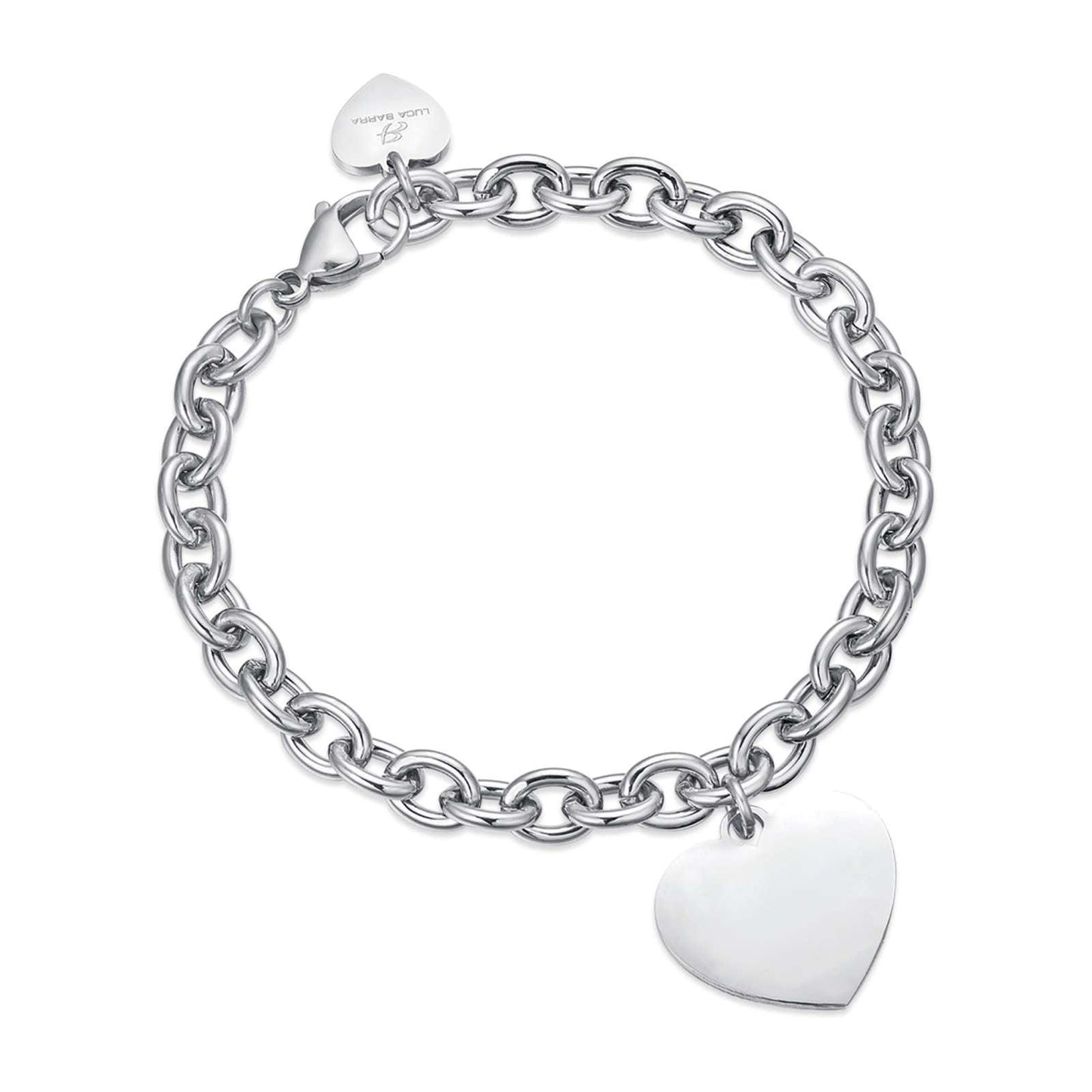 PULSERA DE ACERO INOXIDABLE CON CORAZON PARA INCISIONES lucabarra