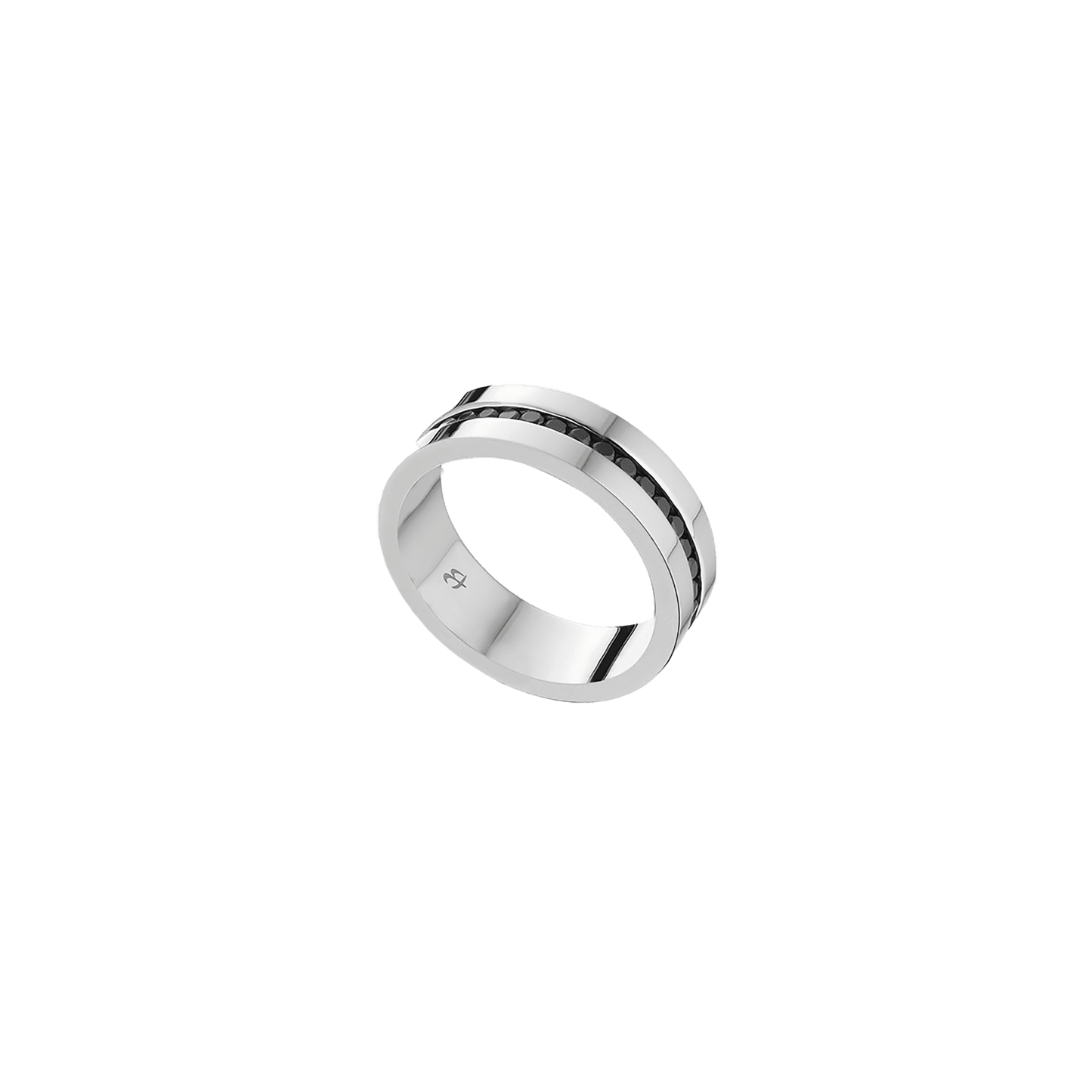 ANILLO DE HOMBRE DE ACERO Y ZIRCONIA CÚBICA NEGRA