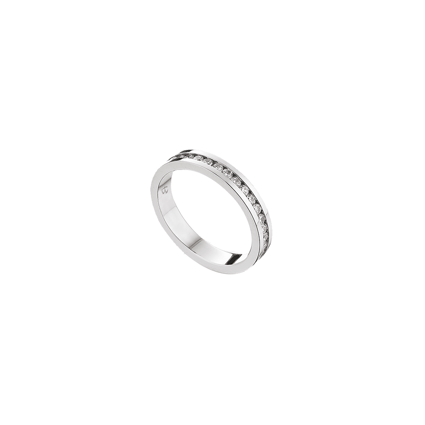 ANILLO DE ACERO Y PIEDRA BLANCA PARA MUJERES Y HOMBRES