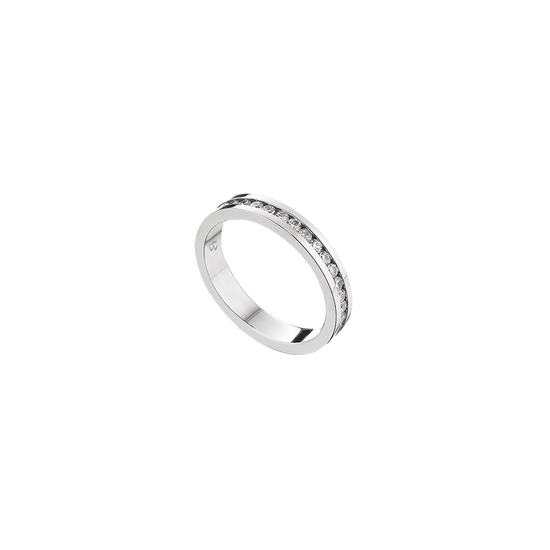 ANILLO DE ACERO Y PIEDRA BLANCA PARA MUJERES Y HOMBRES