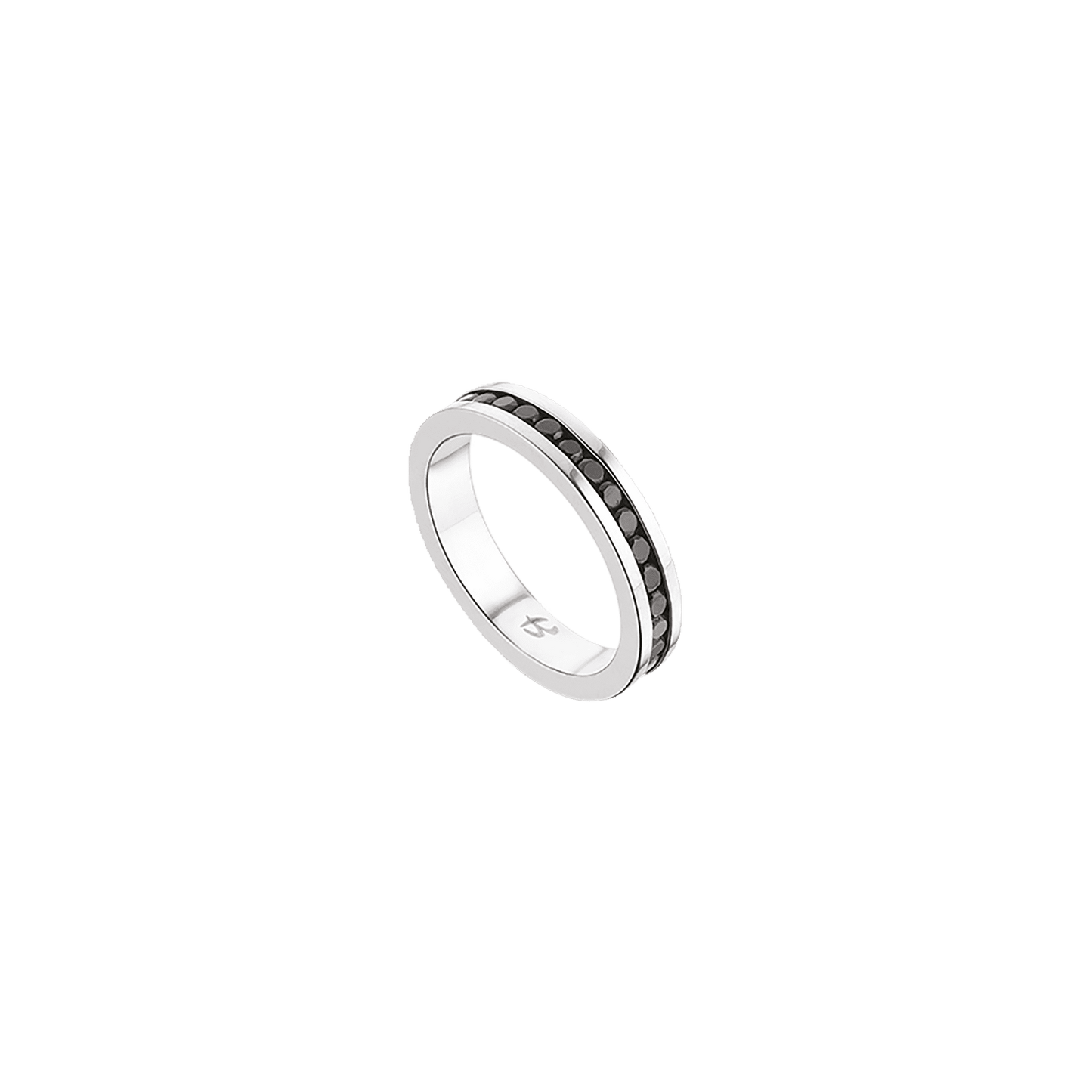 ANILLO DE ACERO Y PIEDRA NEGRA PARA MUJERES Y HOMBRES