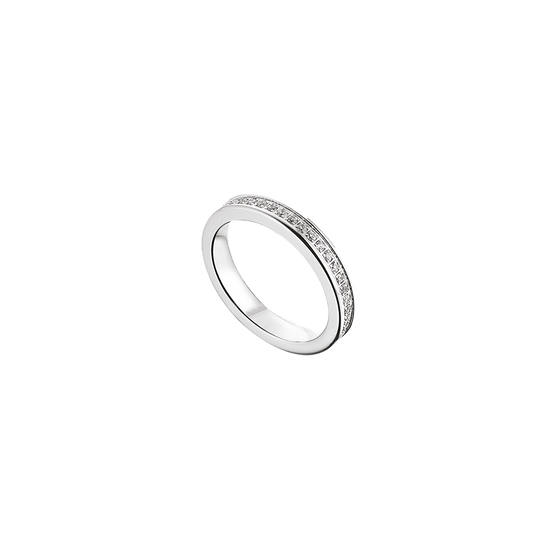 ANILLO DE ACERO PARA HOMBRE Y MUJER CON CRISTALES BLANCOS
