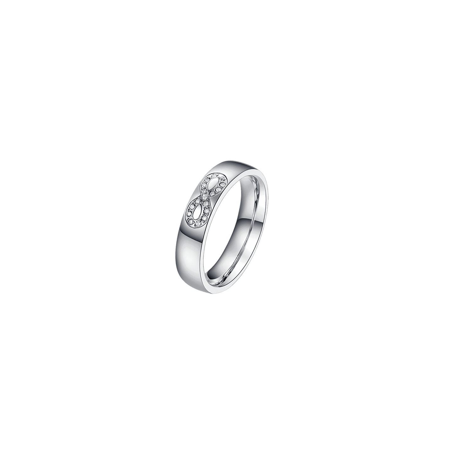 ALIANZA DE ACERO PARA HOMBRE Y MUJER CON CRISTAL BLANCO INFINITO